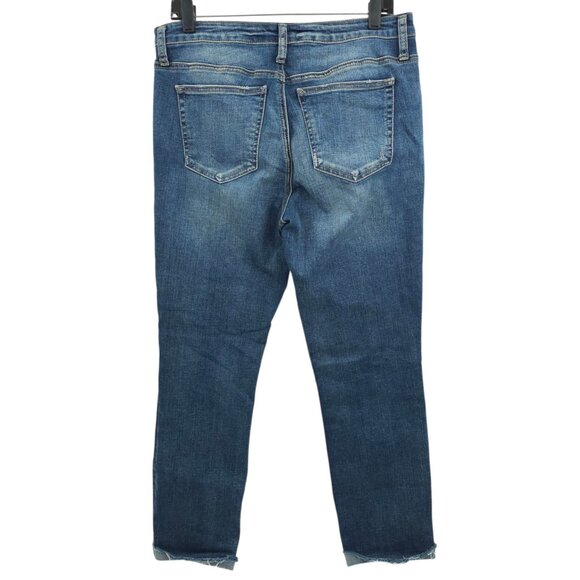 Silver Jeans Beau Denim Distressed Ripped Womens 31x28 Mid Rise Cuffed Hem - Picture 2 of 15